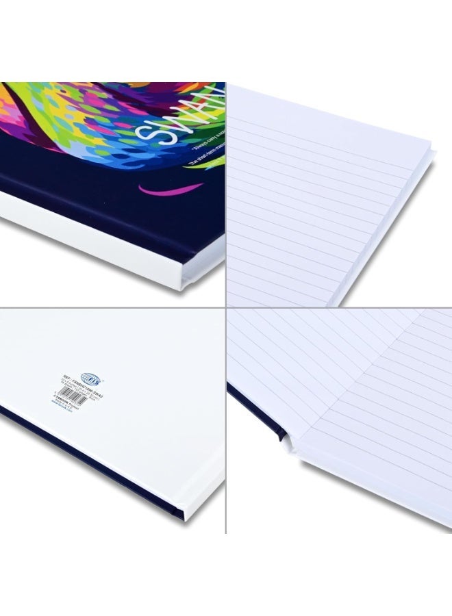 FIS® Hard Cover Notebook, Size 10"X8" Inches(254x203.2mm), 96 Sheets, 192 Pages, Single Line Ruling, White Paper, Packet of 5 Pieces, Swan Cover Design 3-FSNBHC1896-SWA3 - Image 3